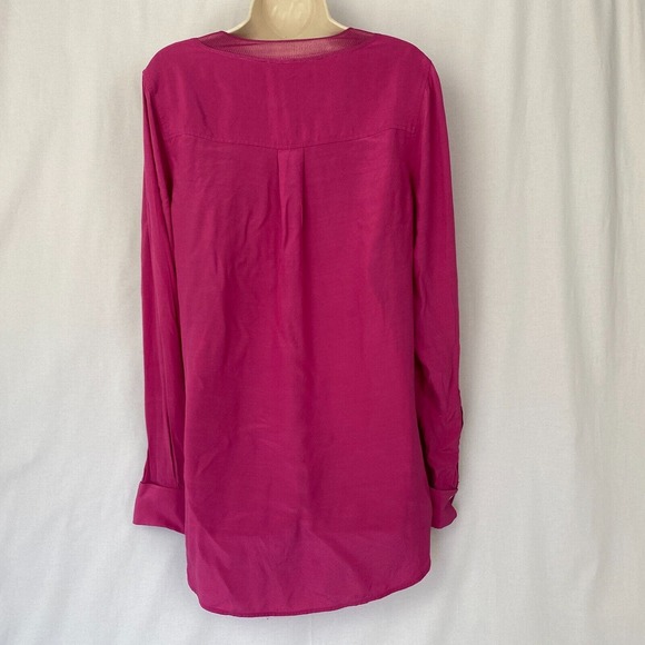 Soft Surroundings Alita Tunic Top Womens Medium Magenta V Neck Slinky Viscose - Picture 3 of 15